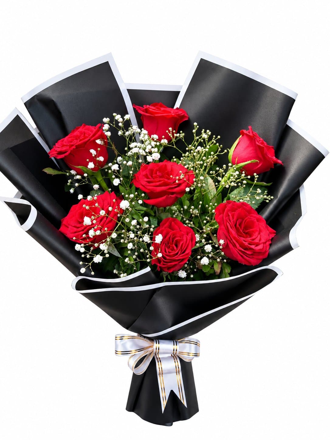 Red Rose Black Cover Bouquet — fresh bouquet delivery near TIA, Kathmandu